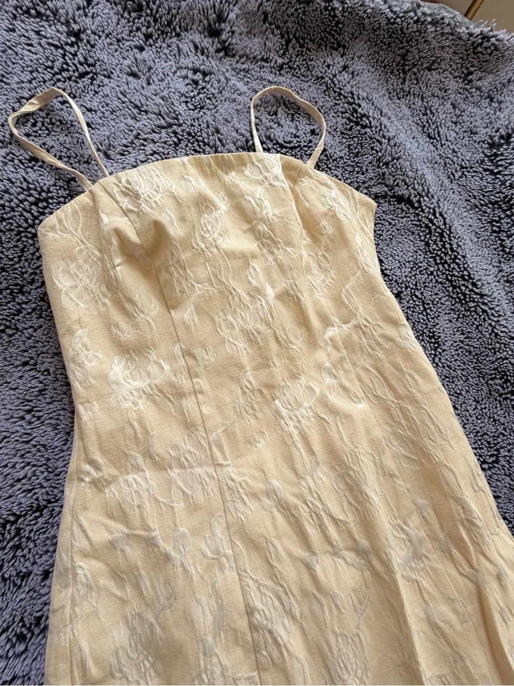Abercrombie & Fitch Strapless Floral Maxi Dress - Cream worn once